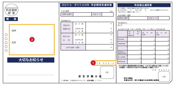 年金通知書のサンプル画像