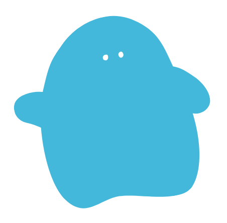 青いキャラクター