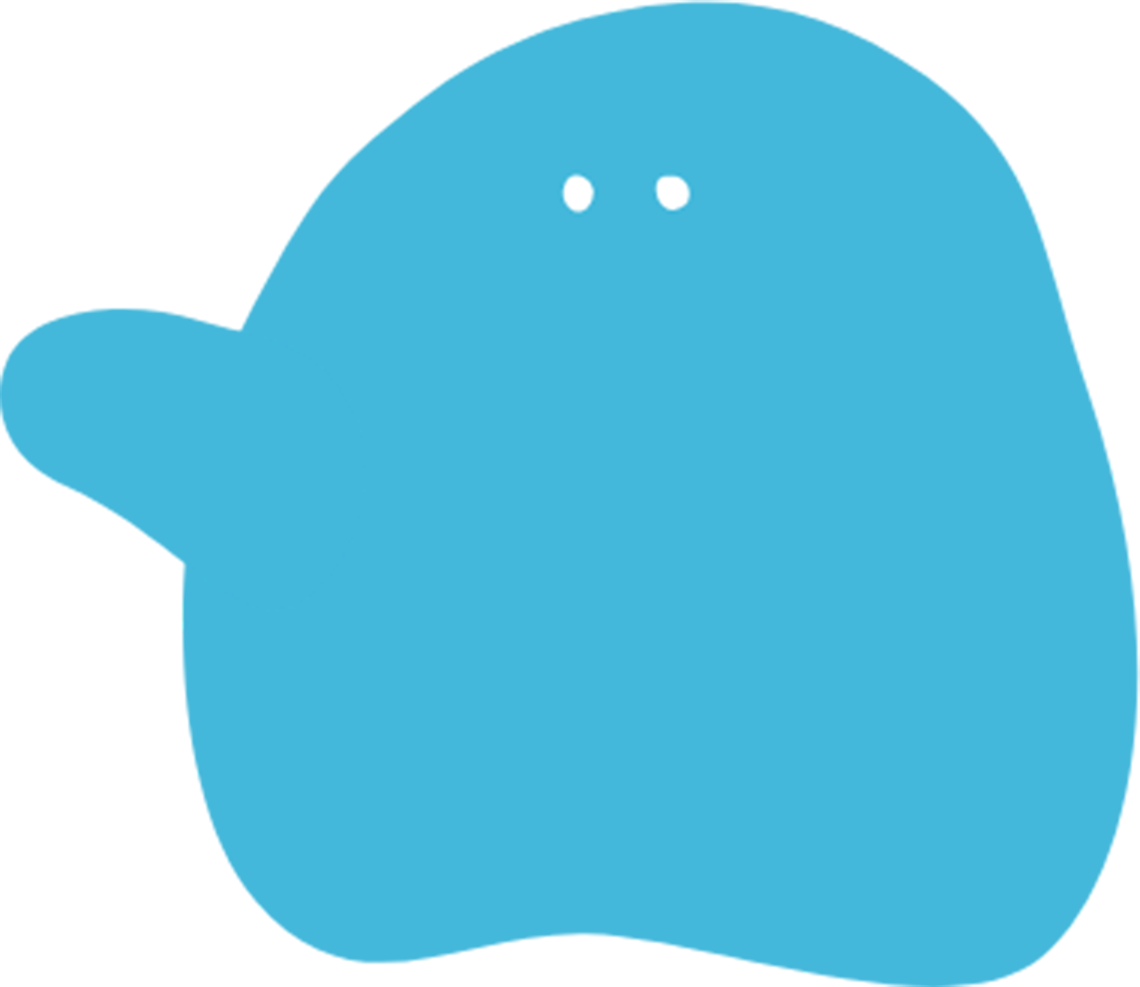 青いキャラクター,体の部分