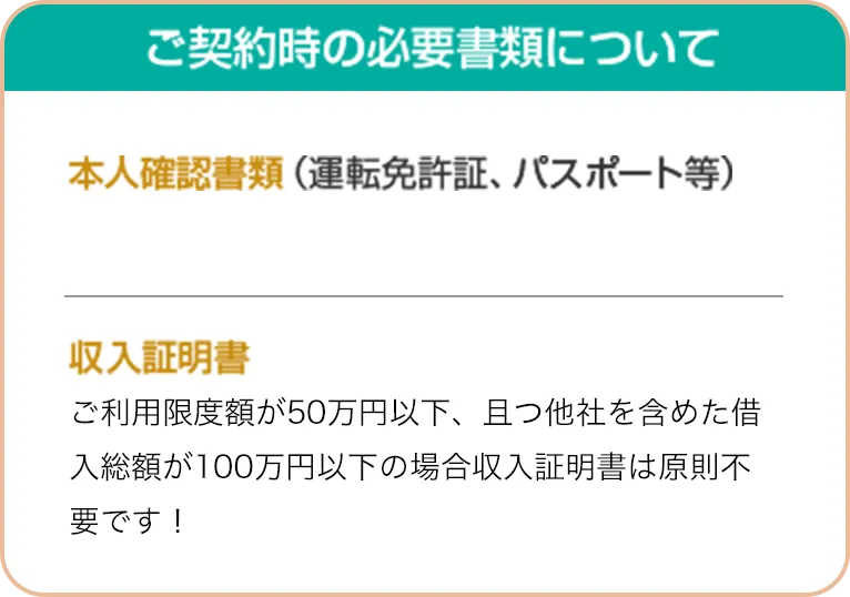 ご契約時の必要書類について