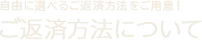 自由に選べるご返済方法をご用意！ご返済方法について