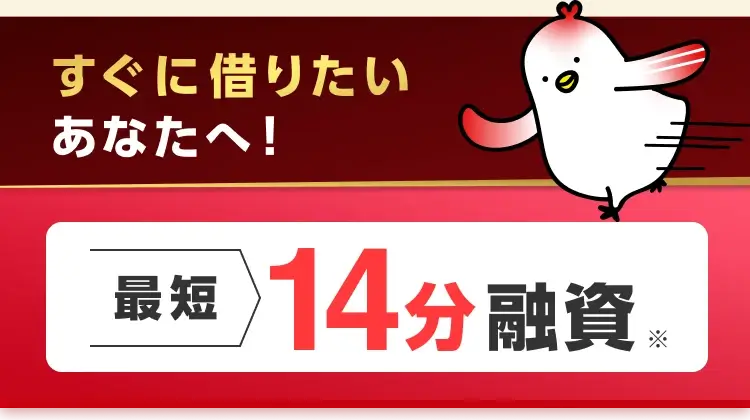 すぐに借りたいあなたへ！ 最短14分融資