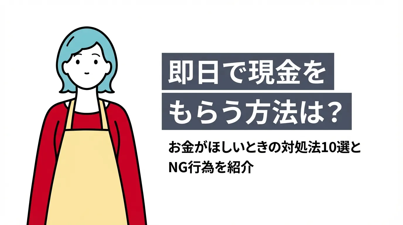 即日で現金をもらう方法は？お金がほしいときの対処法10選とNG行為を紹介