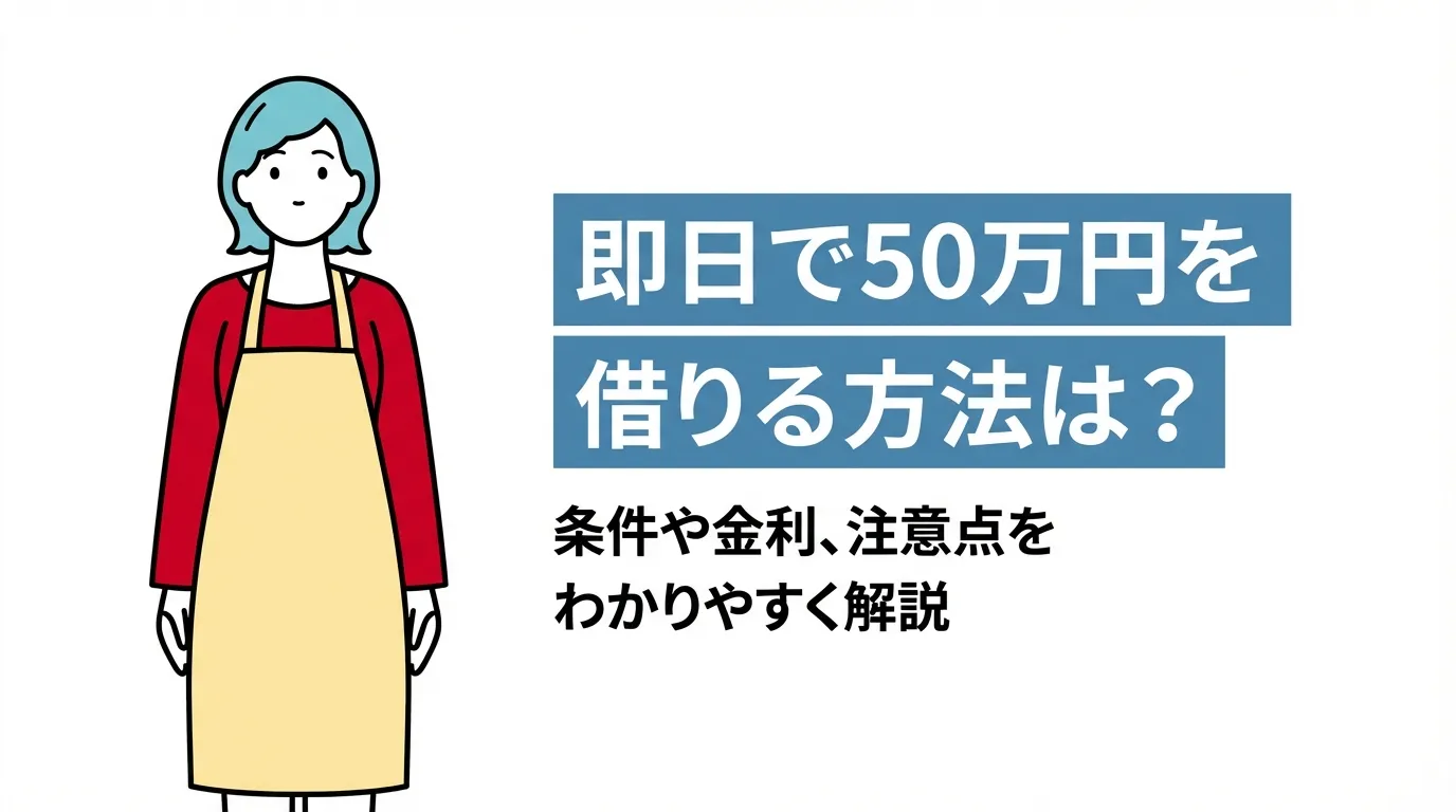 即日で50万円を借りる方法は？条件や金利、注意点をわかりやすく解説