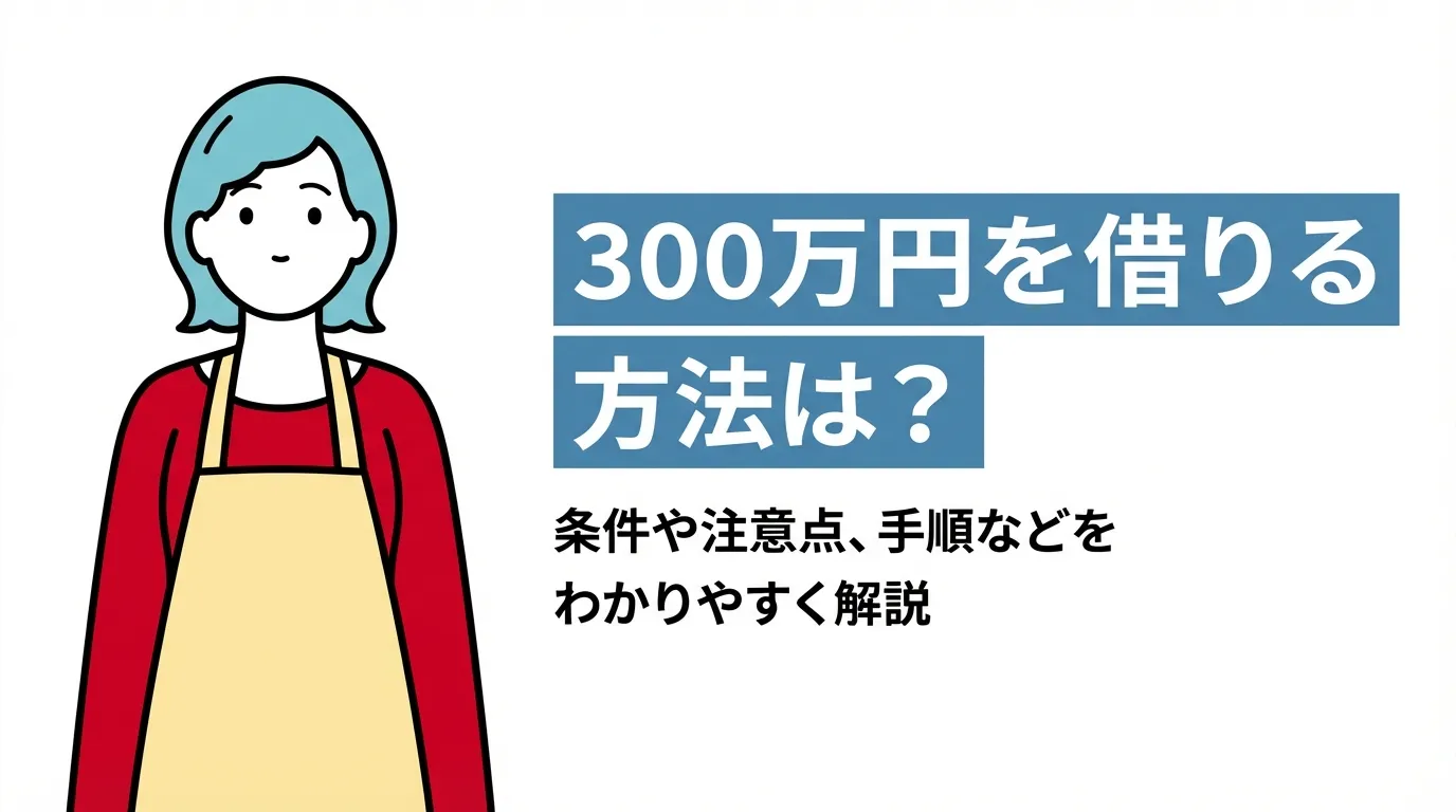 300万円を借りる方法は？条件や注意点、手順などをわかりやすく解説