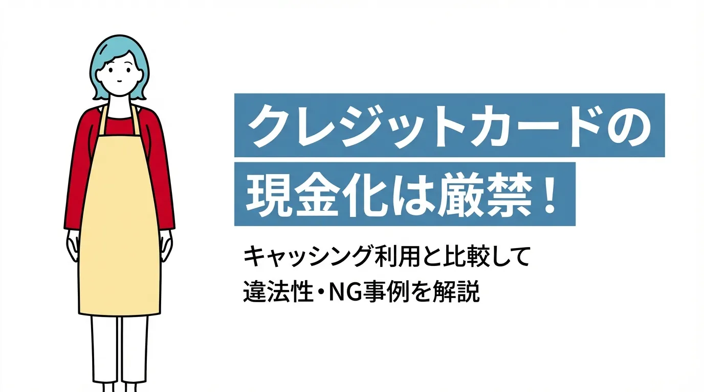 クレジットカードの現金化は厳禁！キャッシング利用と比較して違法性・NG事例を解説