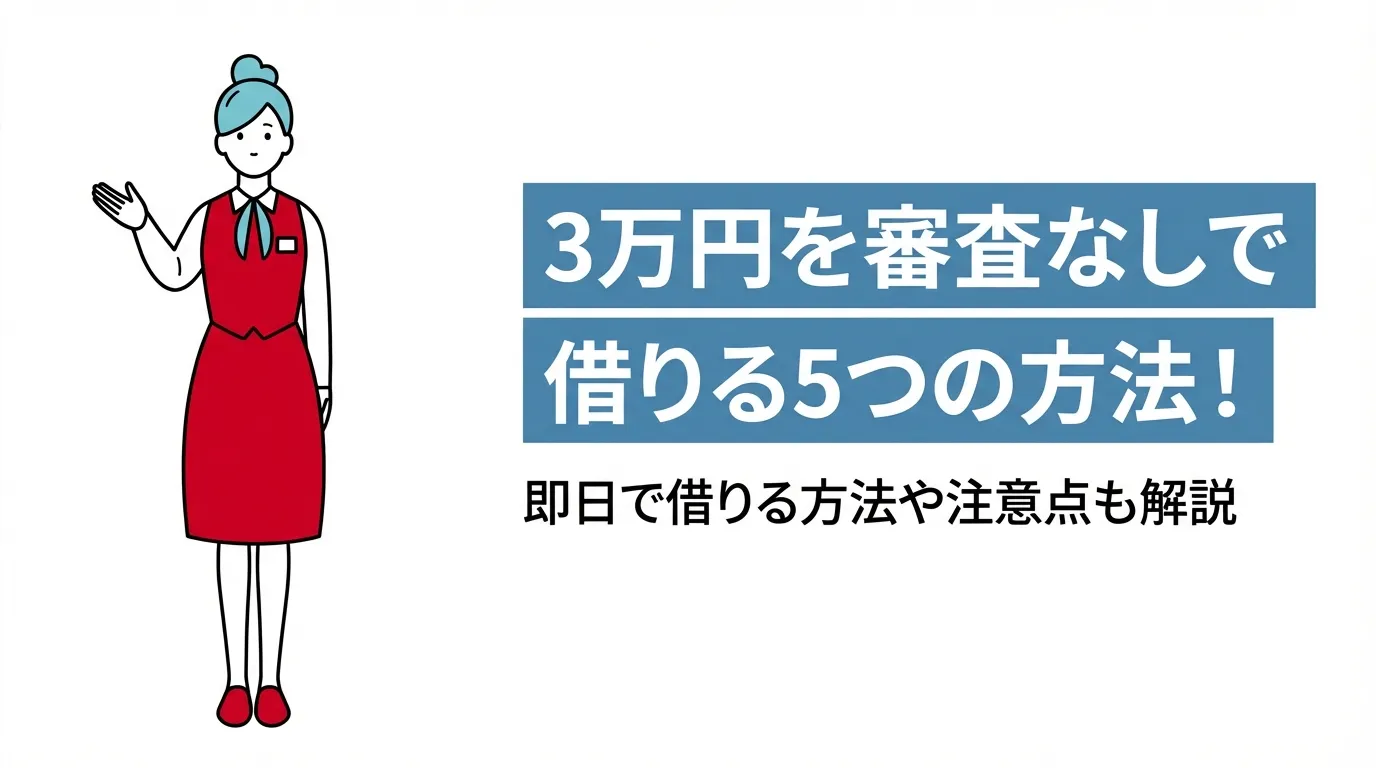 3万円を審査なしで借りる5つの方法！即日で借りる方法や注意点も解説
