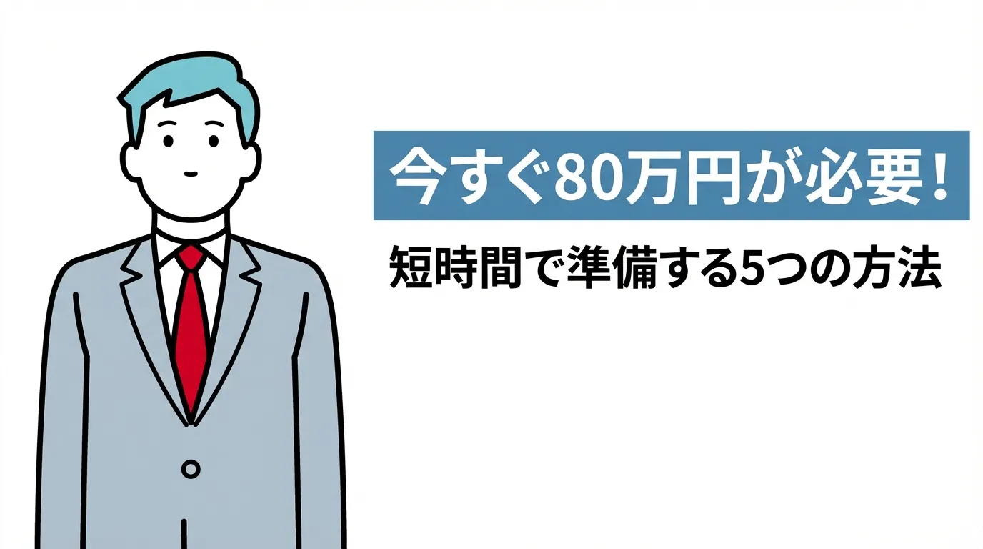 今すぐ80万円が必要！短時間で準備する5つの方法