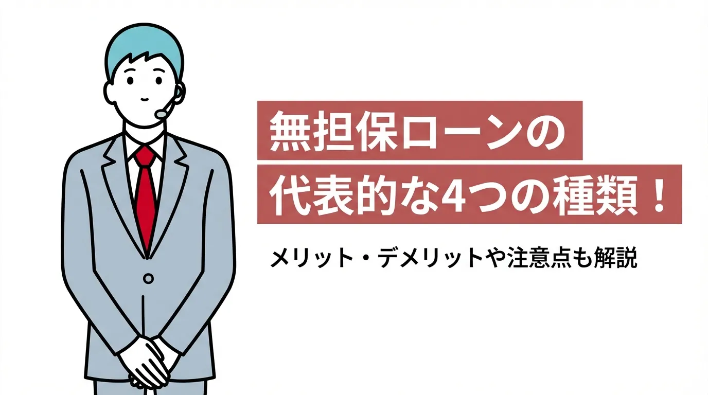 無担保ローンの代表的な4つの種類！メリット・デメリットや注意点も解説