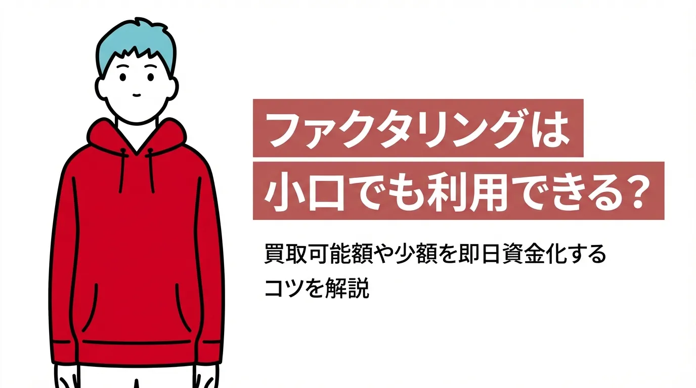 ファクタリングは小口でも利用できる？買取可能額や少額を即日資金化するコツを解説