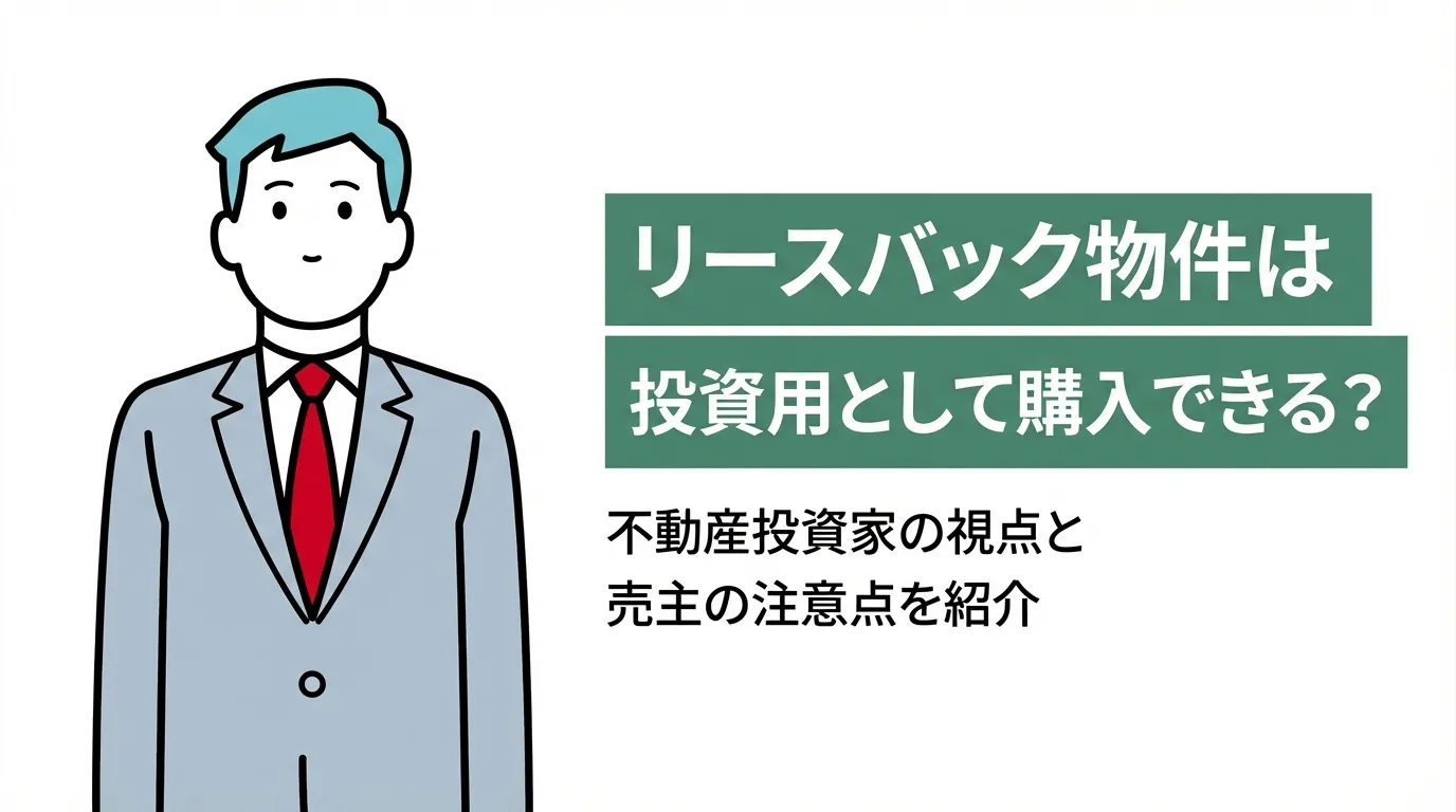 リースバック物件は投資用として購入できる？不動産投資家の視点や売主の注意点を紹介