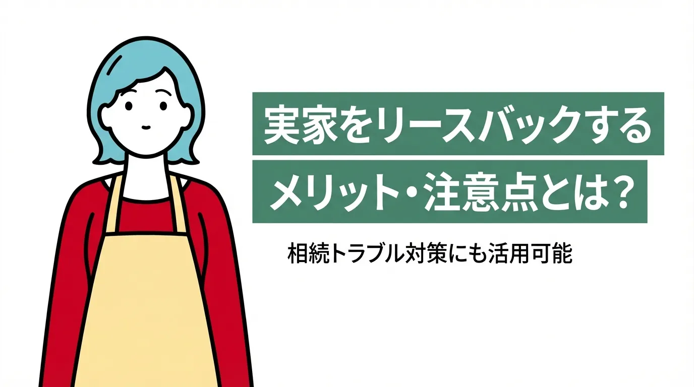 実家をリースバックするメリット・注意点とは？相続トラブル対策にも活用可能