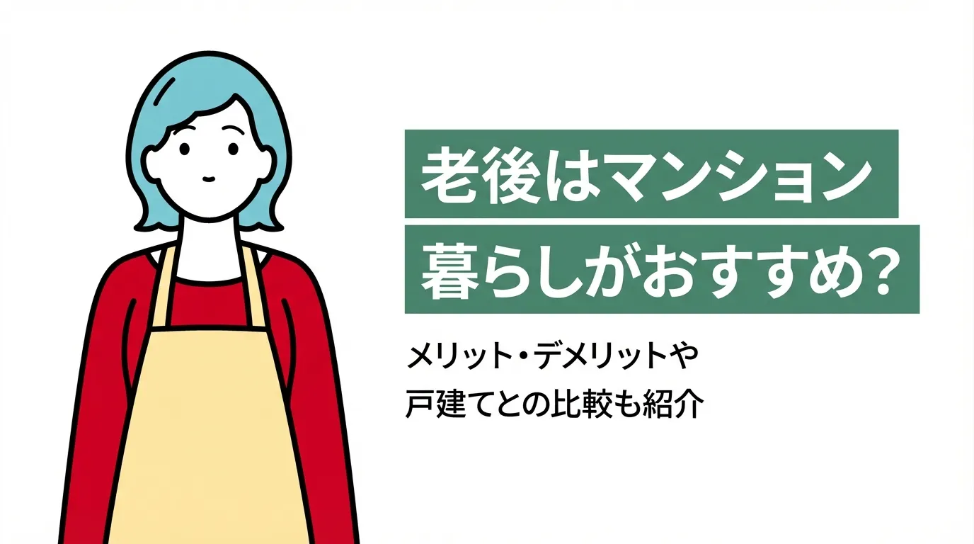 老後はマンション暮らしがおすすめ？メリット・デメリットや戸建てとの比較も紹介