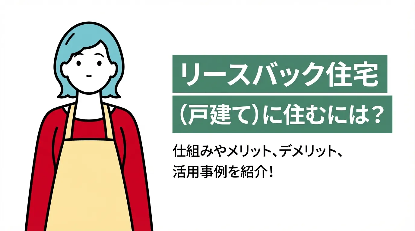 リースバック住宅（戸建て）に住むには？仕組みやメリット、デメリット、活用事例を紹介！
