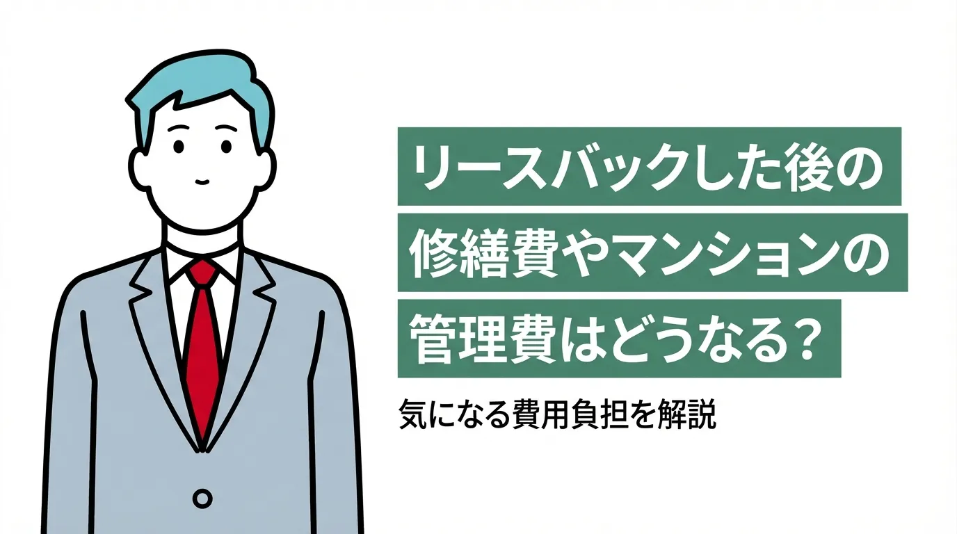 リースバックした後の修繕費やマンションの管理費はどうなる？気になる費用負担を解説